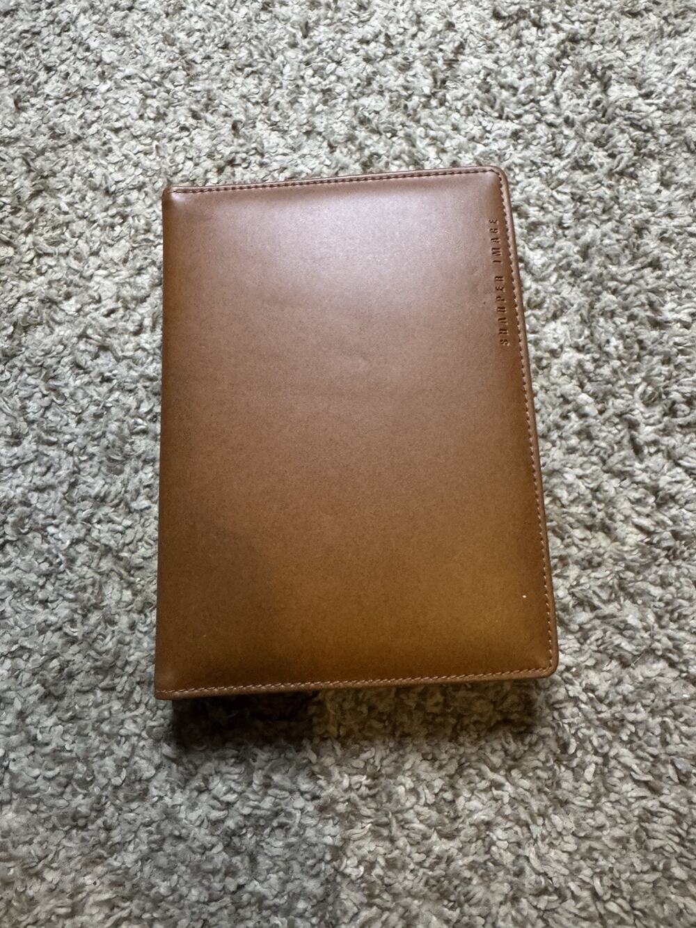 Sharper Image Voice Recording Photo Album Brown Faux Leather Memory Book
